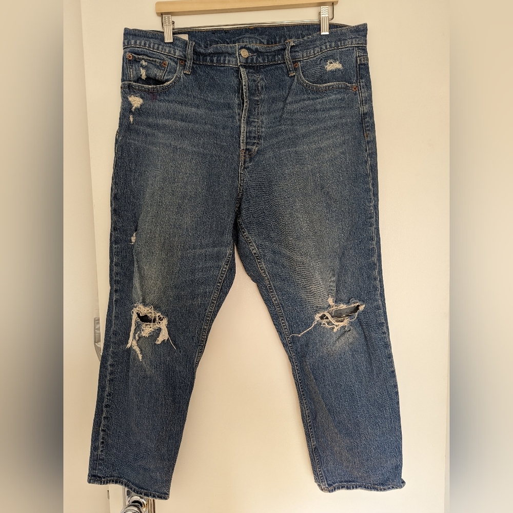 Gap cheeky straight high rise distressed jeans size 34